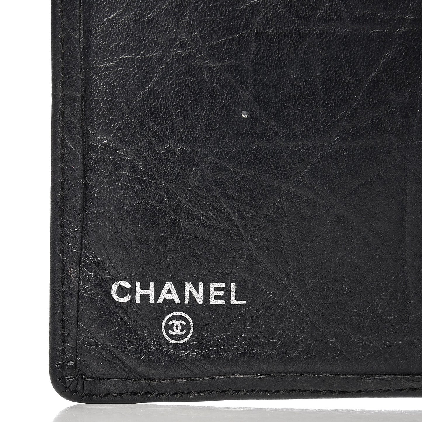 Calfskin Quilted Cambon Yen Wallet Black