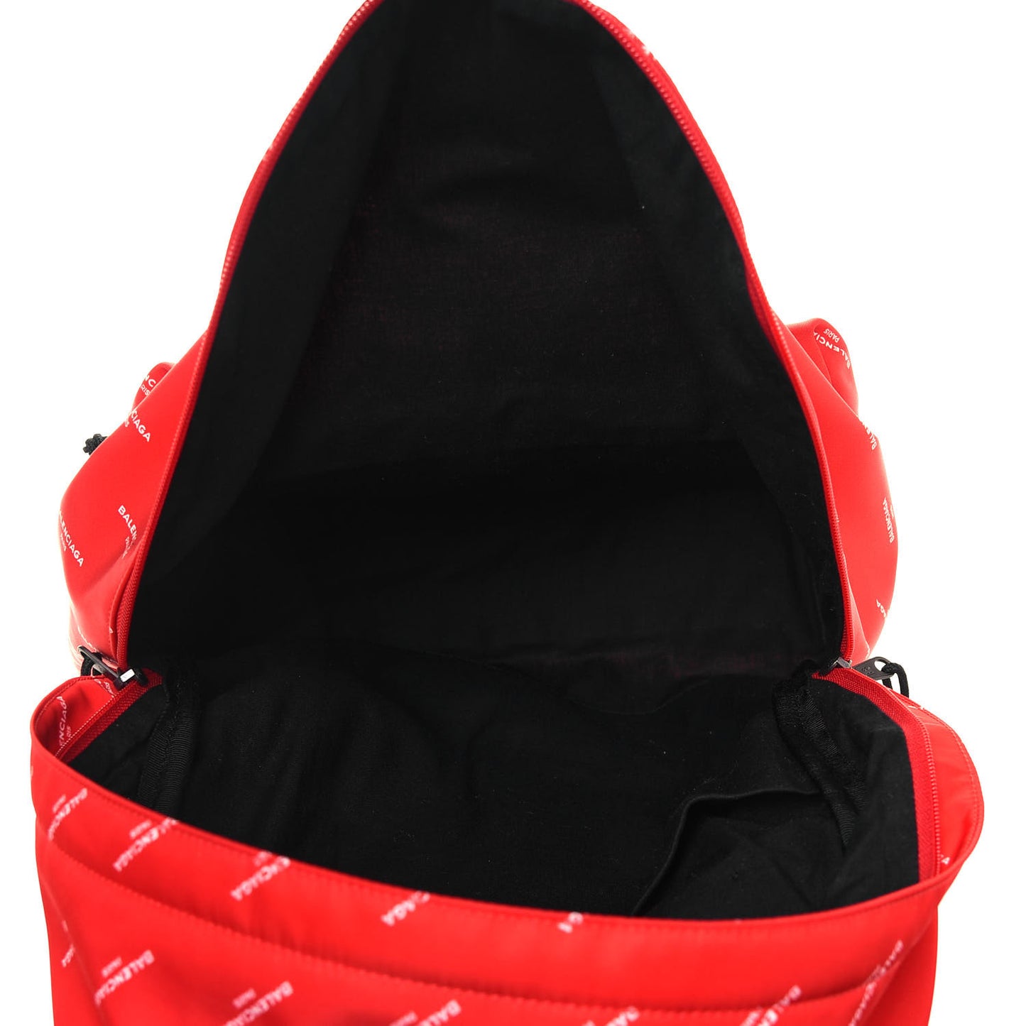 Twill Nylon Allover Logo Print Explorer Backpack Rouge Vermillion White