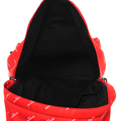 Balenciaga Twill Nylon Allover Logo Print Explorer Backpack Rouge Vermillion White 4 of 11