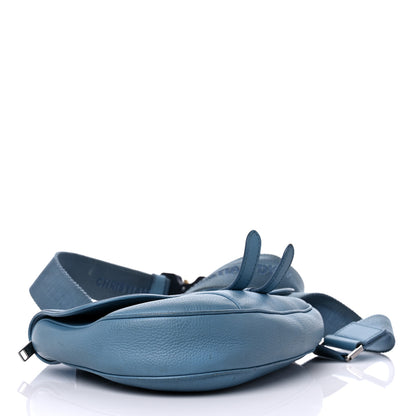 Christian Dior X SHAWN STUSSY Grained Calfskin Saddle Bag Blue 3 of 21