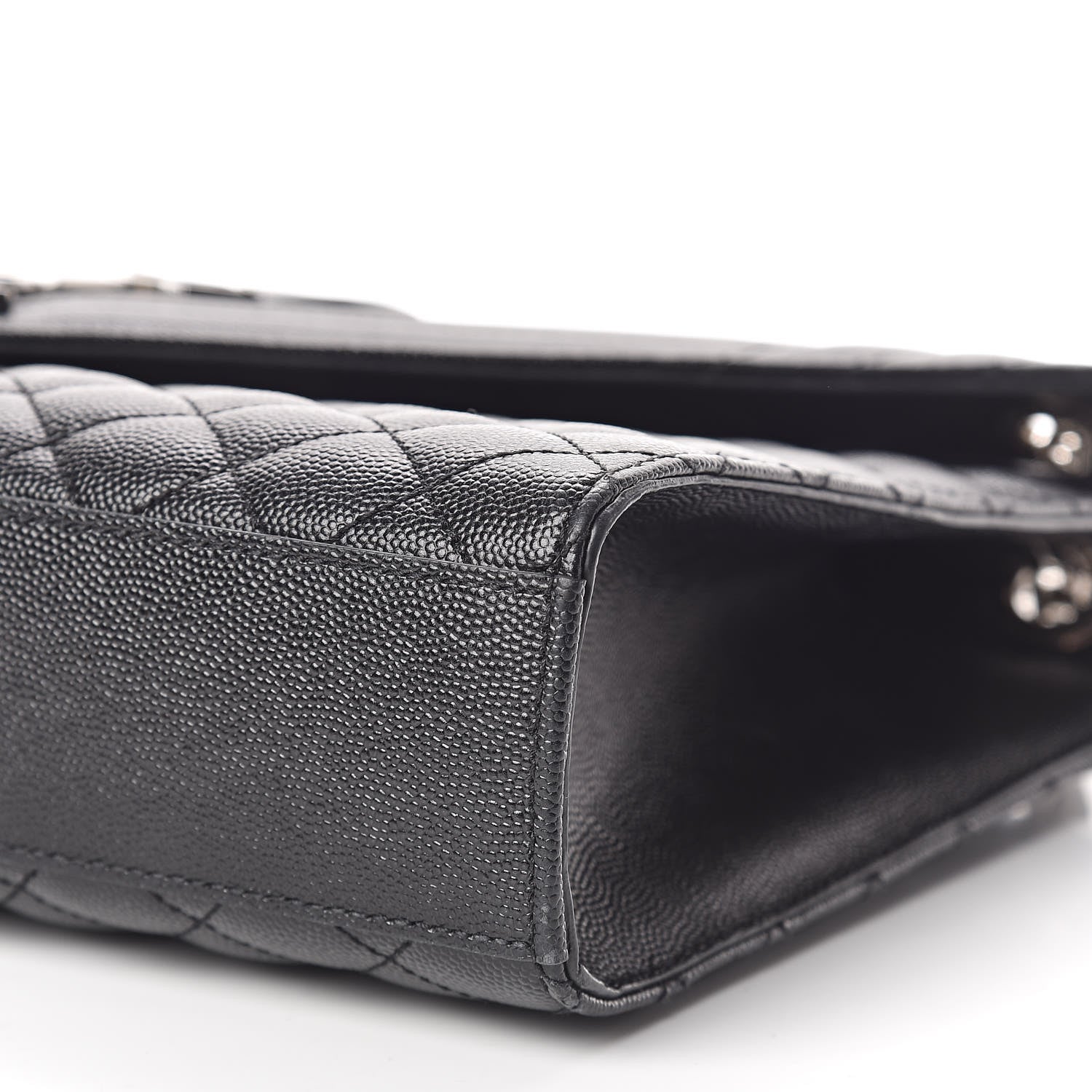 Saint Laurent Grain De Poudre Textured Mixed Matelasse Large Triquilt Monogram Satchel Black 6 of 11