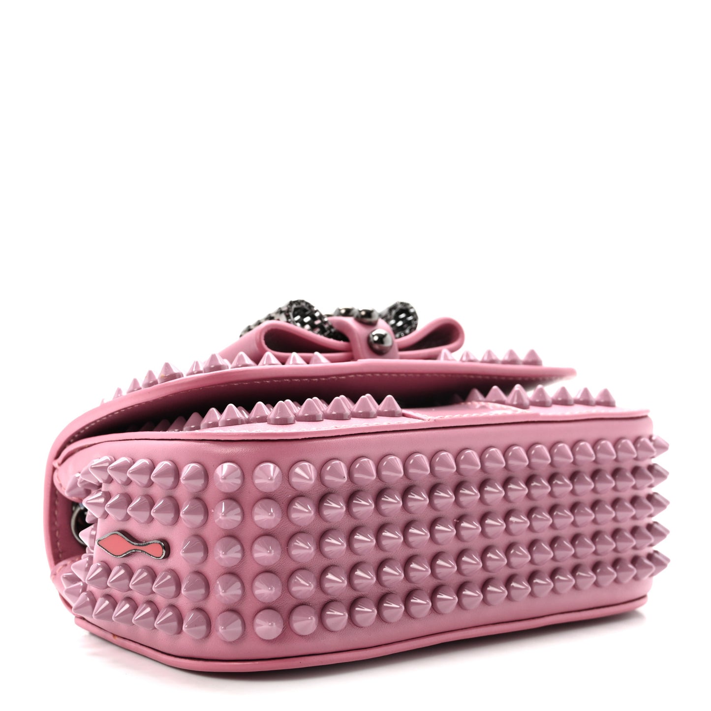 Calfskin Patent Spiked Sweety Charity Crossbody Bag Rosette