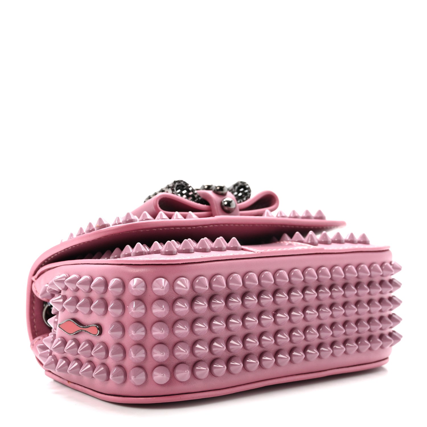 Christian Louboutin Calfskin Patent Spiked Sweety Charity Crossbody Bag Rosette 3 of 9