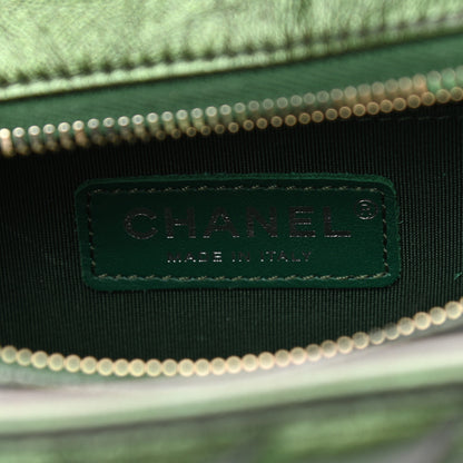 Chanel Metallic Calfskin Chevron Quilted Small Gabrielle Hobo Green 6 of 11