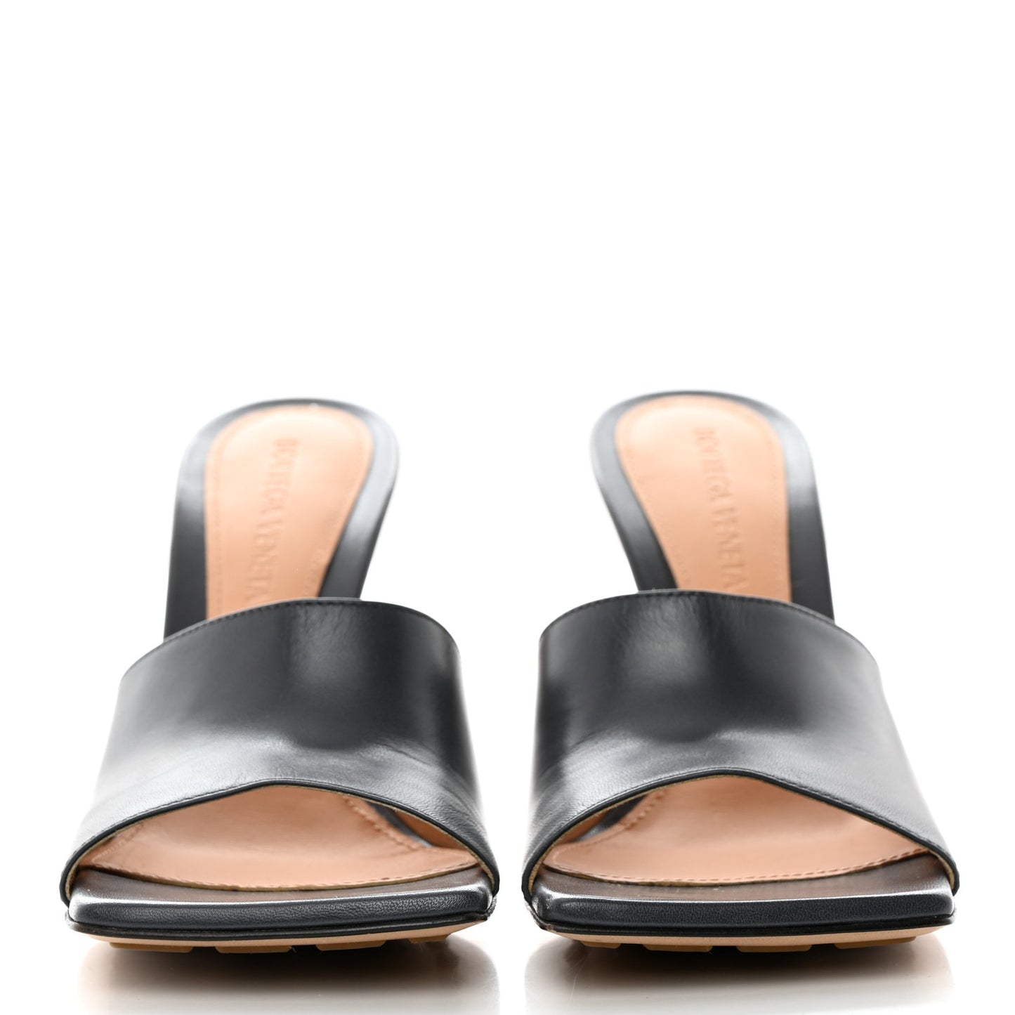 Lambskin Stretch Mule Sandals 36 Light Graphite