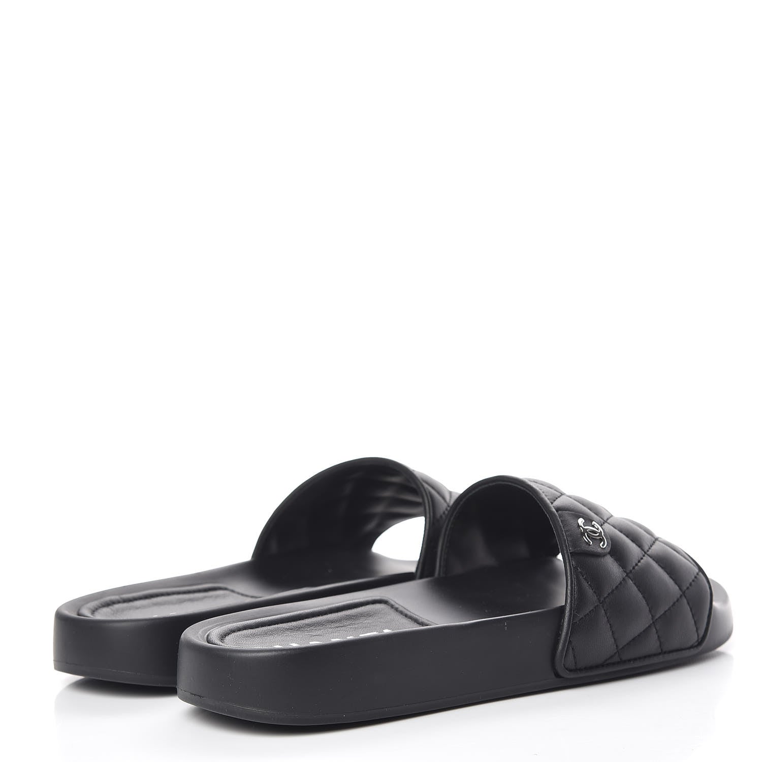 Chanel Lambskin Quilted CC Mules Sandals 39 Black 4 of 10