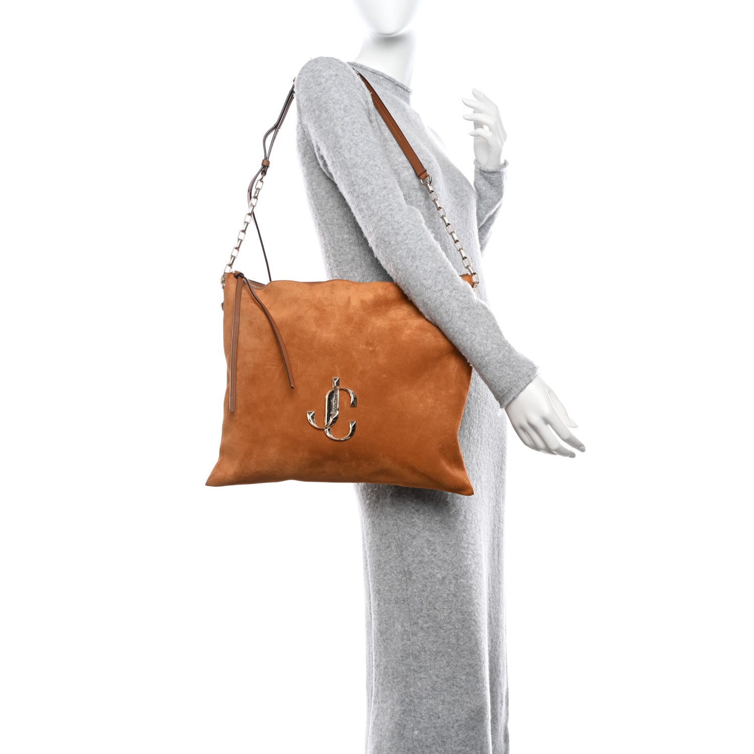 Jimmy Choo Suede Varenne Shoulder Bag Cuoio 2 of 9