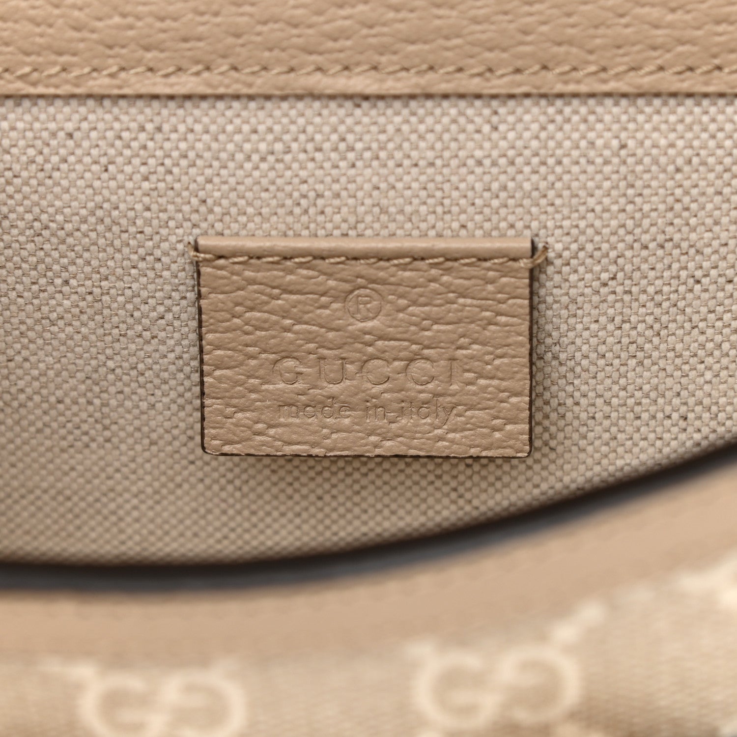 Gucci GG Supreme Monogram Textured Dollar Calfskin Mini Horsebit 1955 Shoulder Bag Beige Mystic White Oatmeal 6 of 11