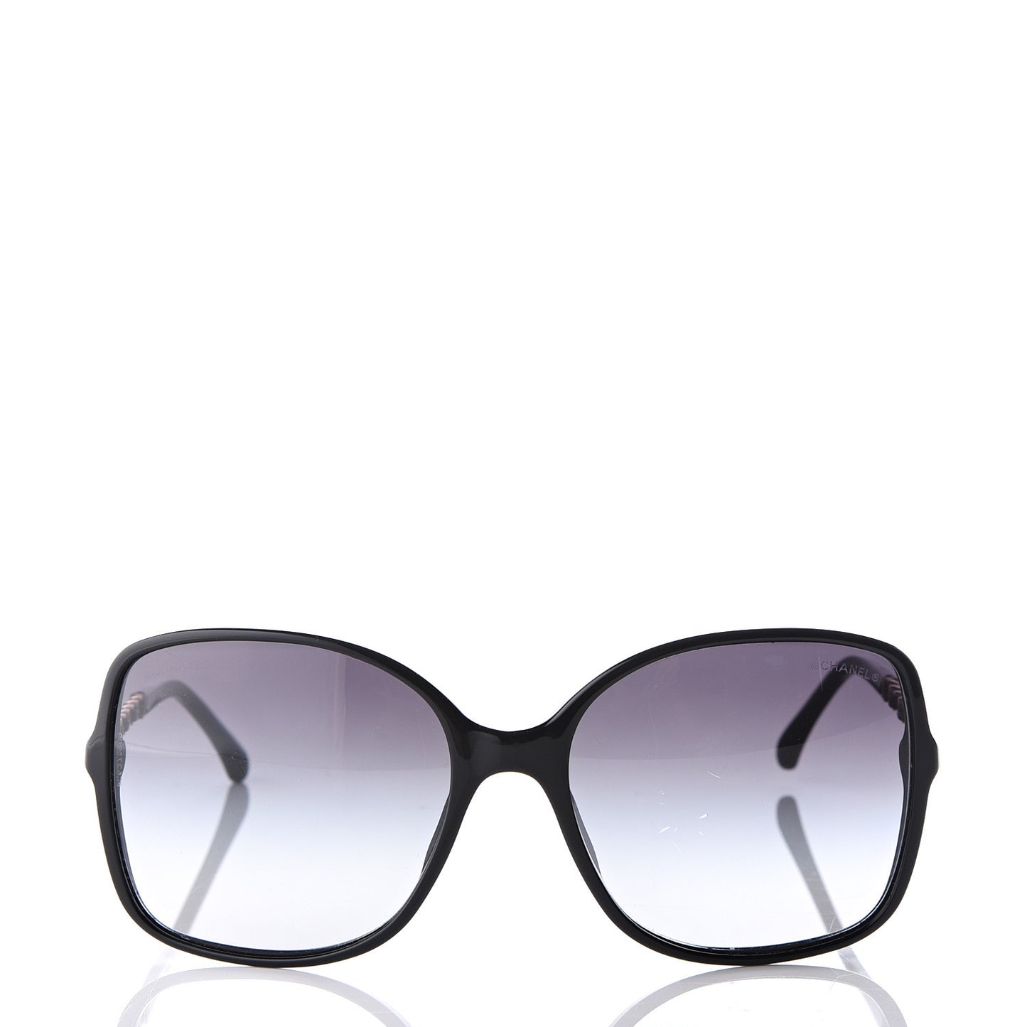 Lambskin Square Chain Sunglasses 5210-Q Black