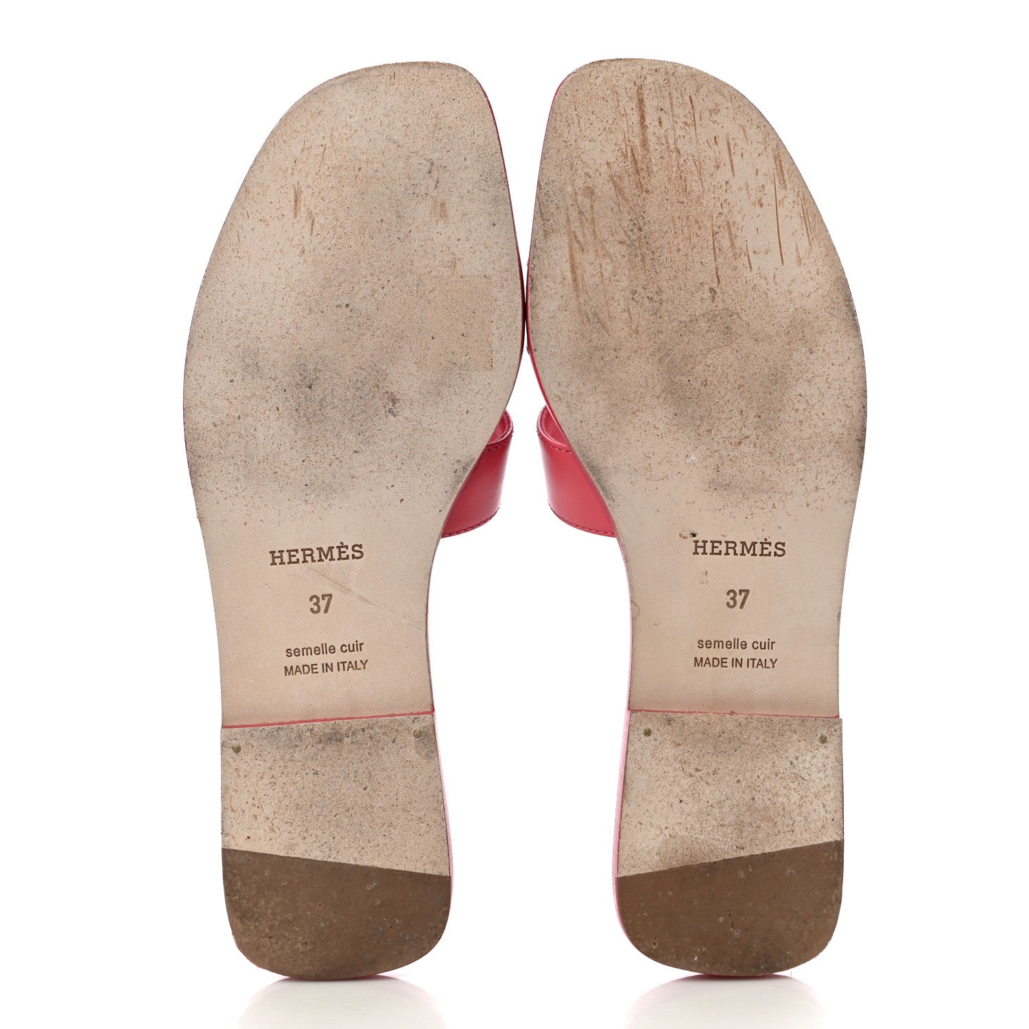 Hermes Calfskin Oran Sandals 37 Rouge Bali 6 of 19