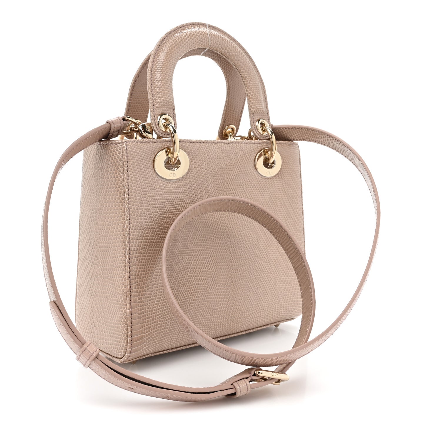 Lizard Small Lady Dior Beige