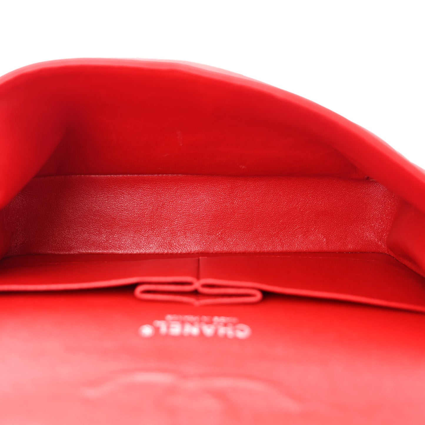 Lambskin Quilted Medium Double Flap Red