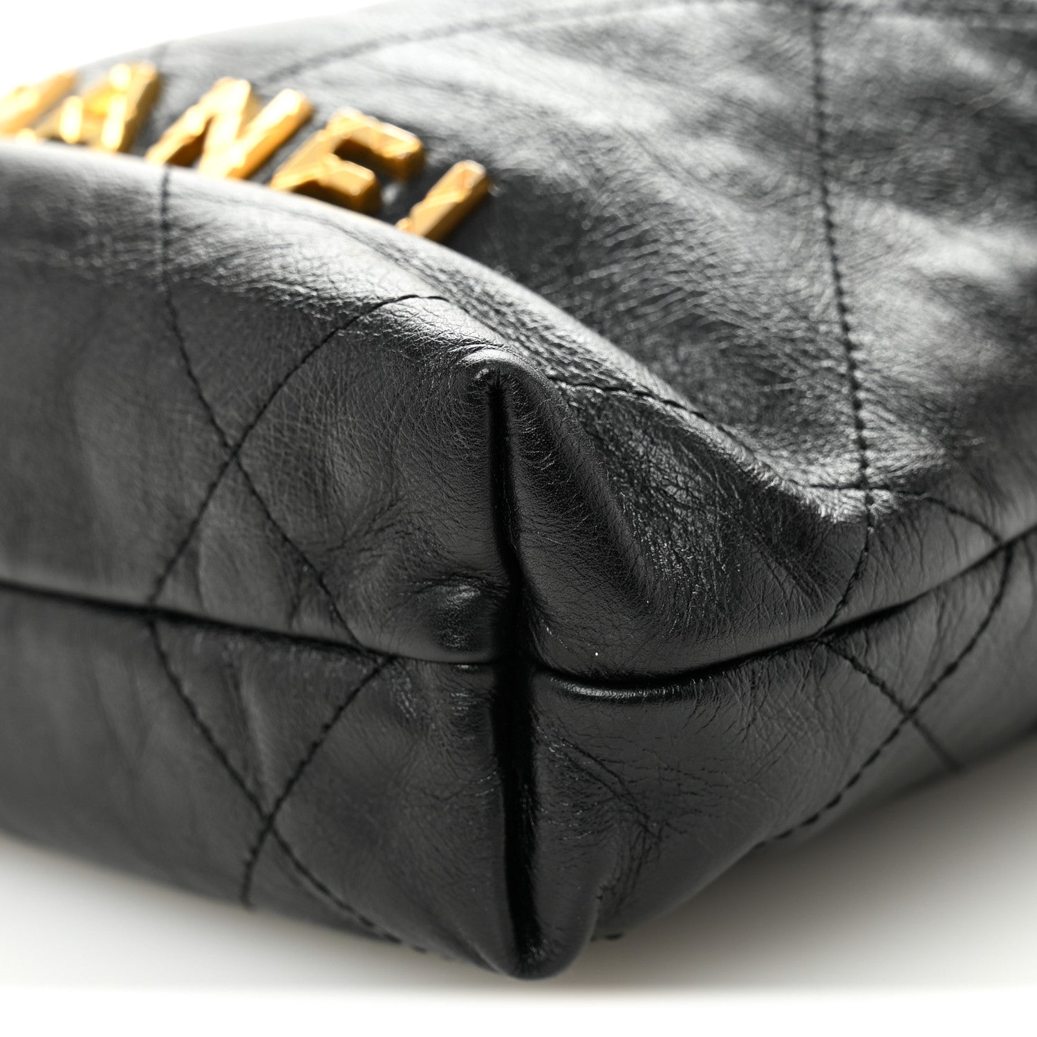 Chanel Shiny Crumpled Calfskin Quilted Pearl Mini Chanel 22 Black 10 of 10