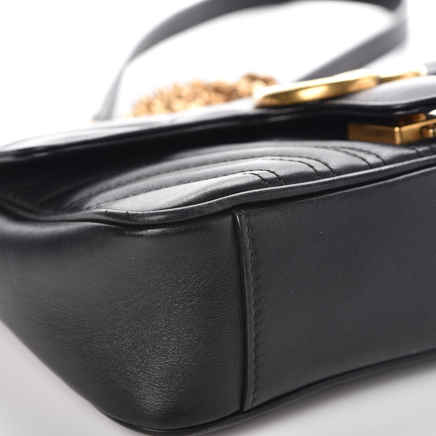 Calfskin Matelasse Mini GG Marmont Shoulder Bag Black