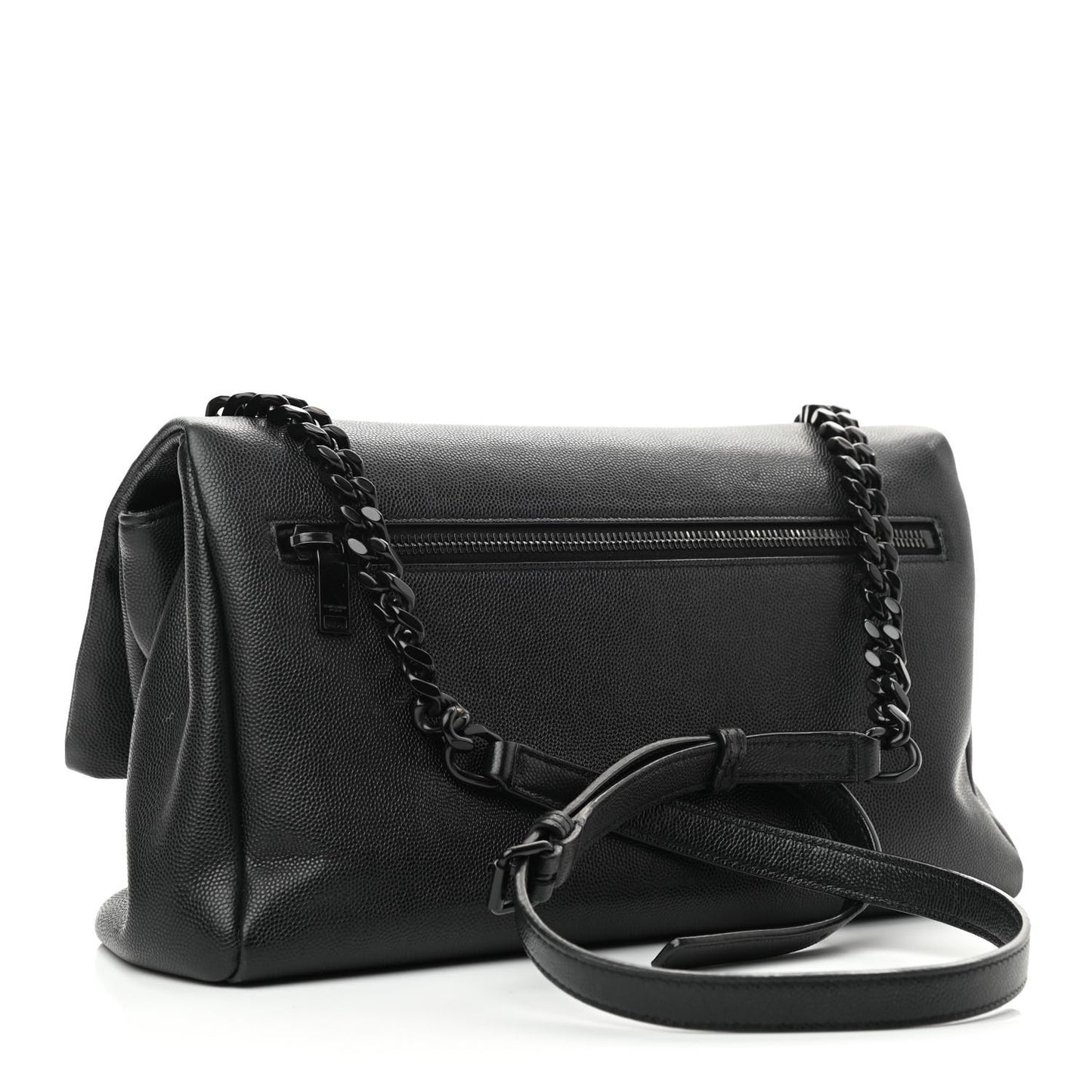 Grain De Poudre Medium West Hollywood Monogram Fold-Over Black