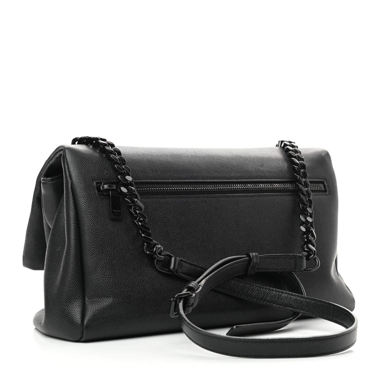 Saint Laurent Grain De Poudre Medium West Hollywood Monogram Fold-Over Black 3 of 11