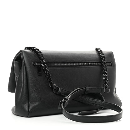 Saint Laurent Grain De Poudre Medium West Hollywood Monogram Fold-Over Black 3 of 11