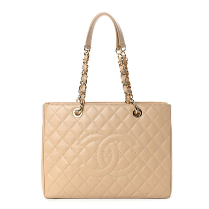 Chanel Caviar Quilted Grand Shopping Tote GST Beige Clair 1 of 4