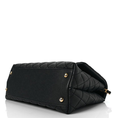 Chanel Caviar Lizard Embossed Quilted Small Coco Handle Flap Black 8 of 9