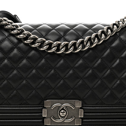 Chanel Lambskin Quilted Medium Boy Flap Black 5 of 10