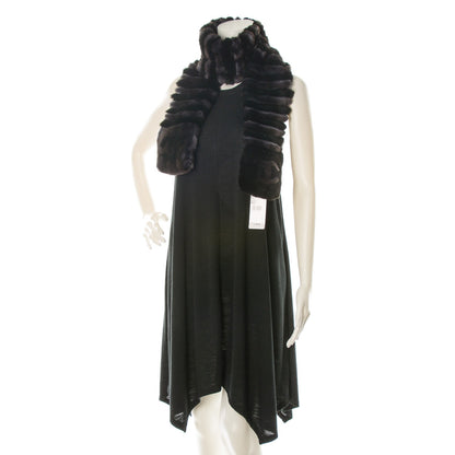 Chanel Orylag Rabbit Fur CC Scarf Black Grey 2 of 4