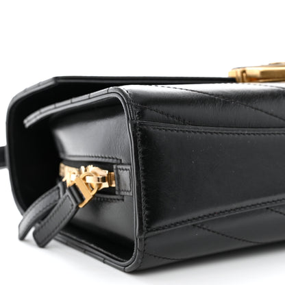 Chanel Calfskin Chevron Quilted Medal Flap Black 9 of 10