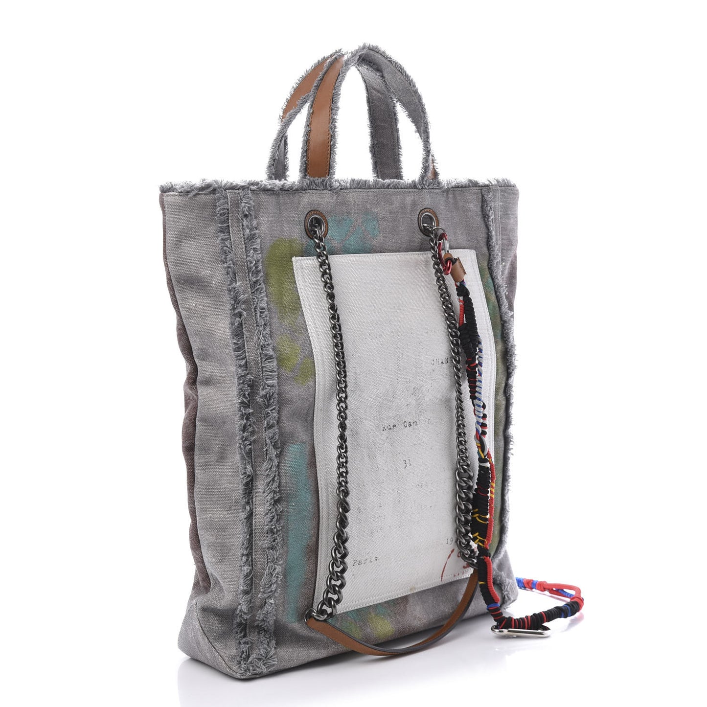 Canvas Large Graffiti Tote Grey