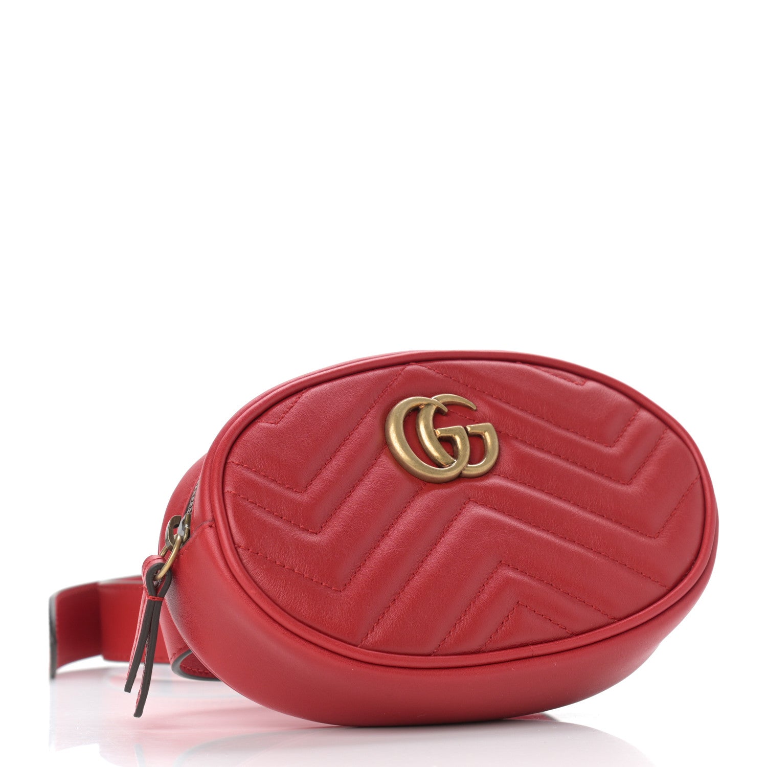 Gucci Calfskin Matelasse GG Marmont Belt Bag 85 34 Hibiscus Red 4 of 10
