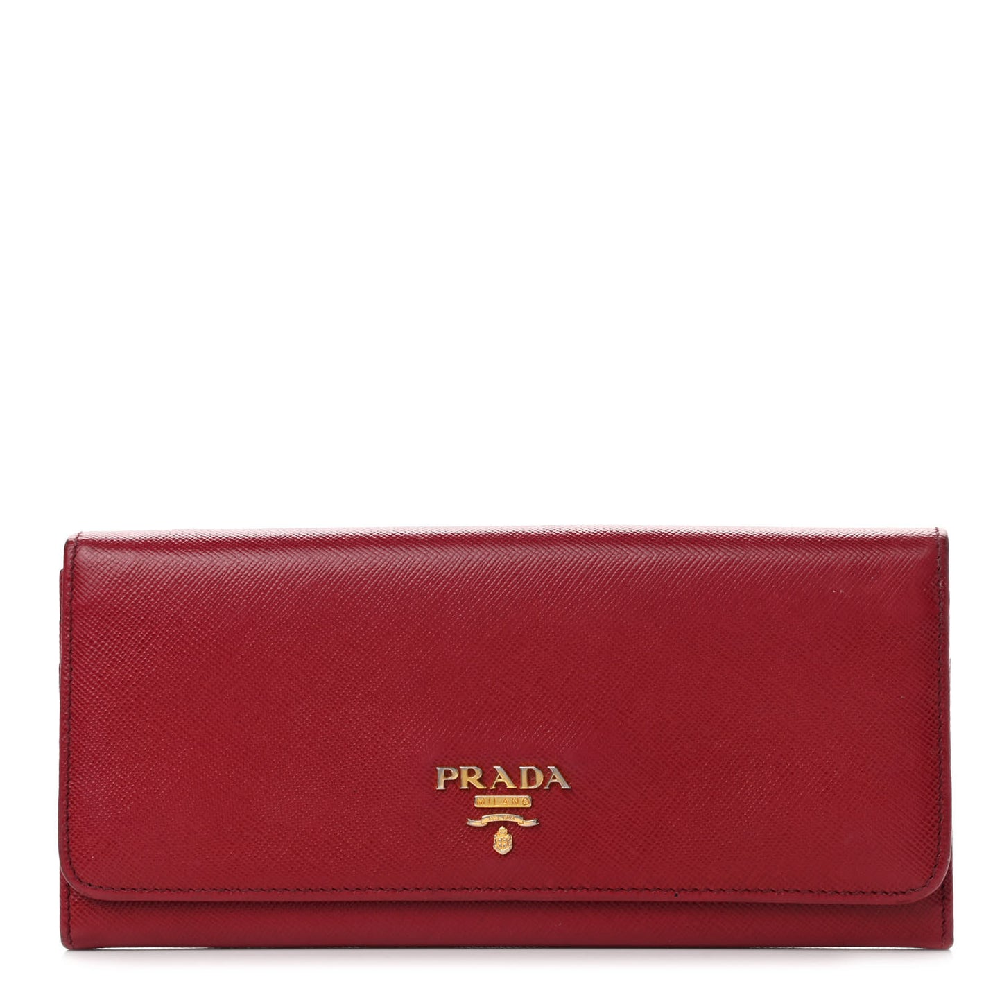 Saffiano Metal Continental Flap Wallet Fuoco