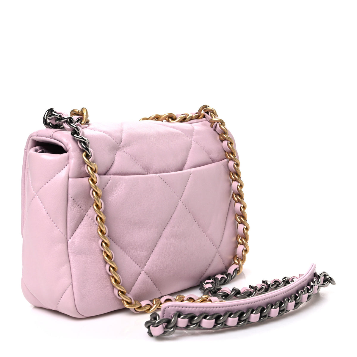 Chanel Lambskin Quilted Medium Chanel 19 Flap Light Pink 2 of 10