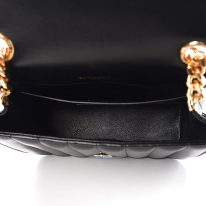 Saint Laurent Lambskin Matelasse Monogram Medium Vicky Chain Bag Black 5 of 9
