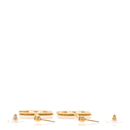 Chanel CC Drop Earrings Matte Gold 3 of 4