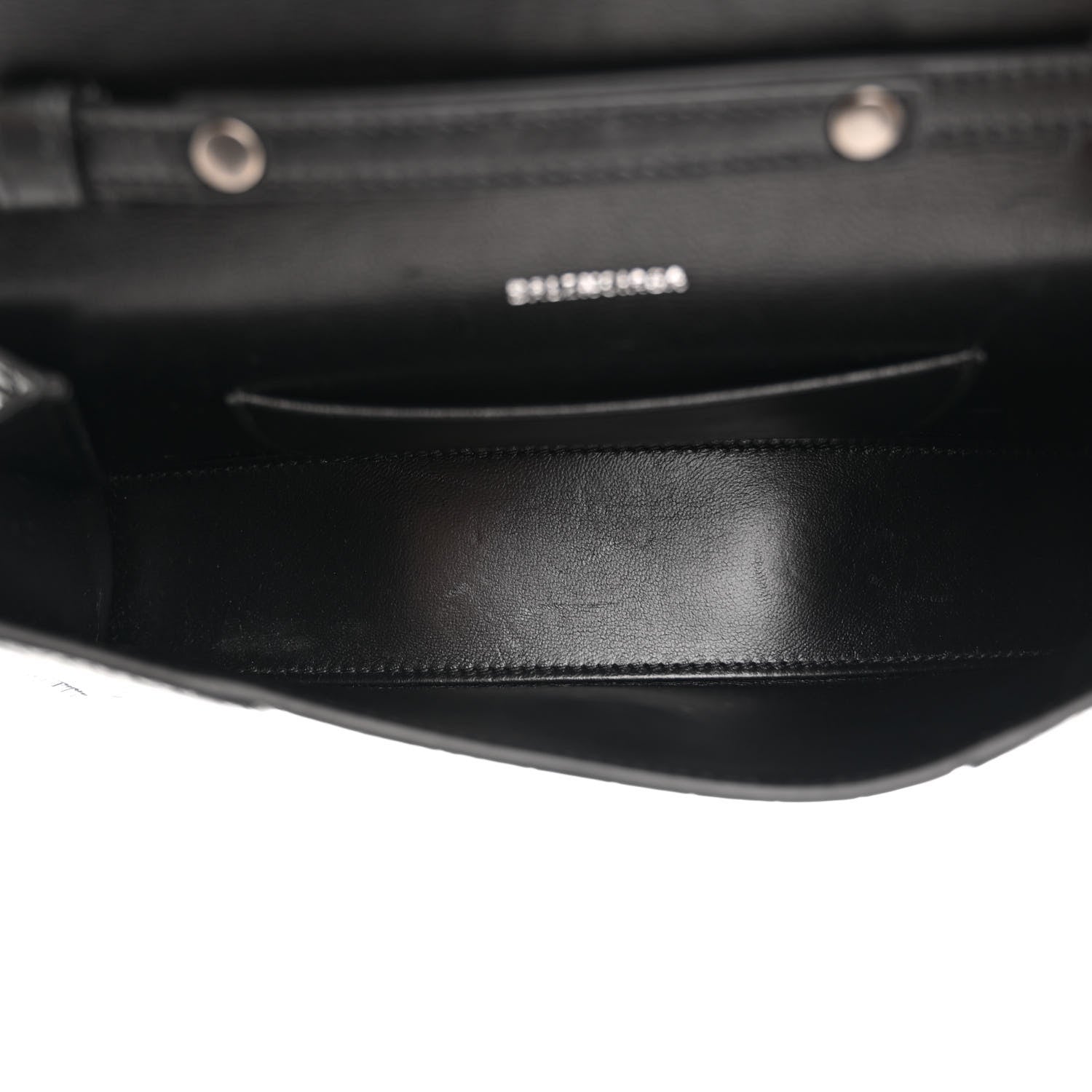 Balenciaga Shiny Calfskin Monochrome Crocodile Embossed Small Hourglass Evening Chain Bag Black 5 of 12