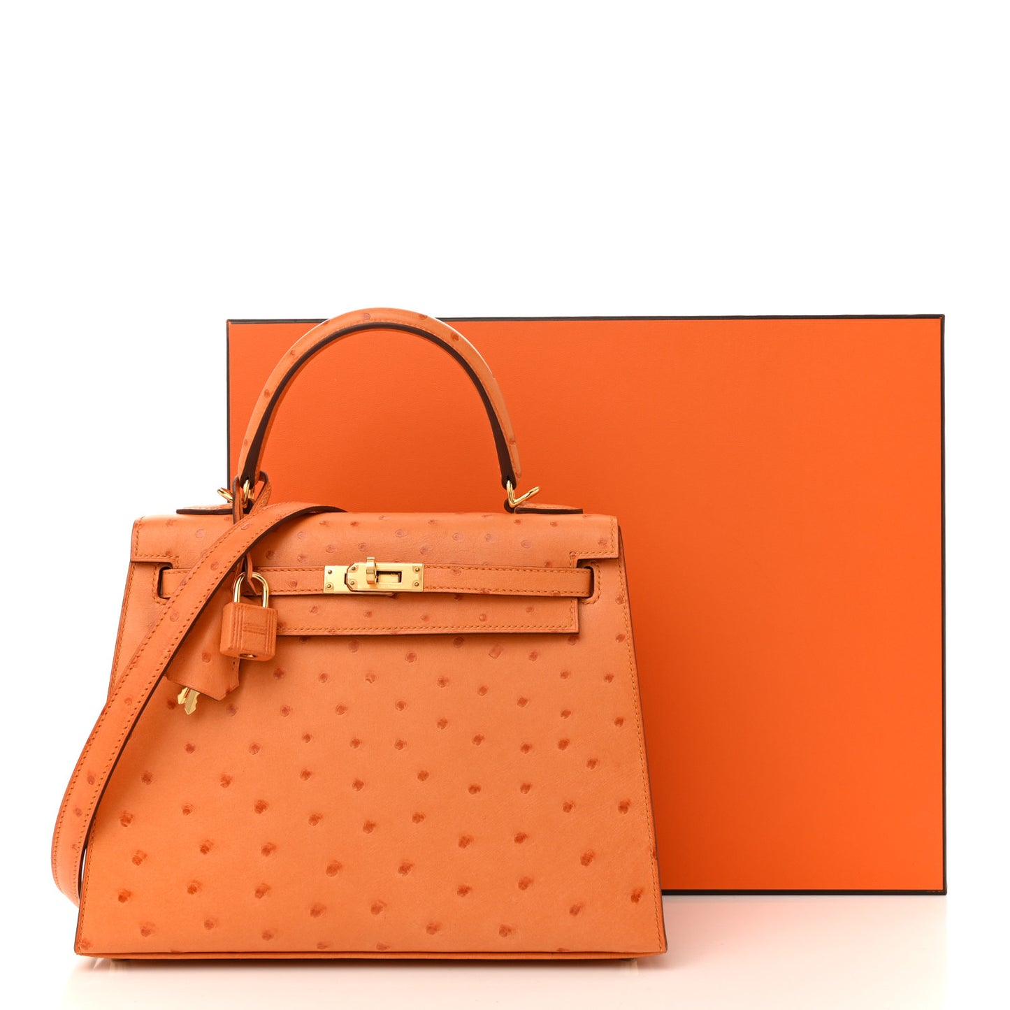 Ostrich Kelly Sellier 25 Abricot