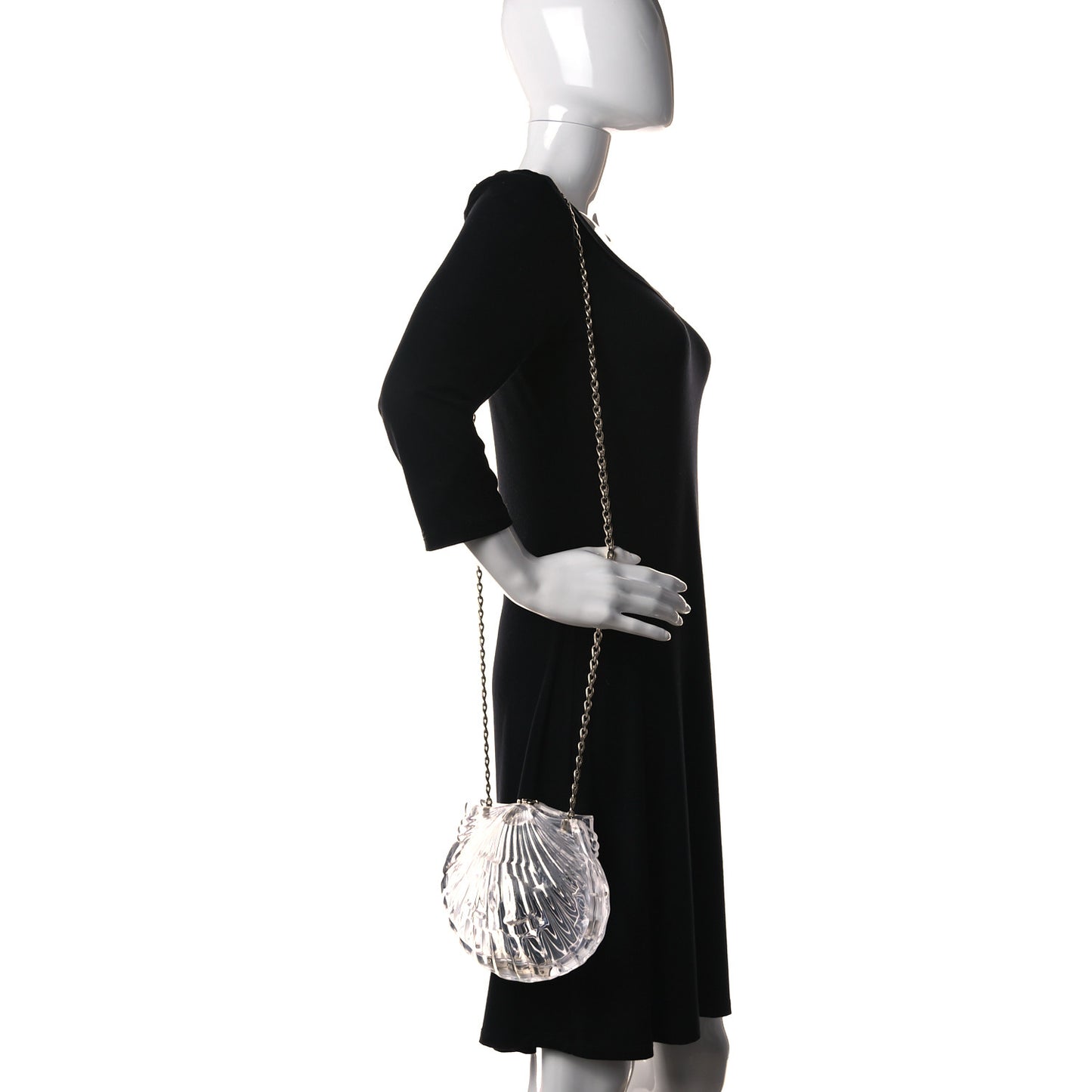 Plexiglass Evening On The Beach Shell Clutch Clear