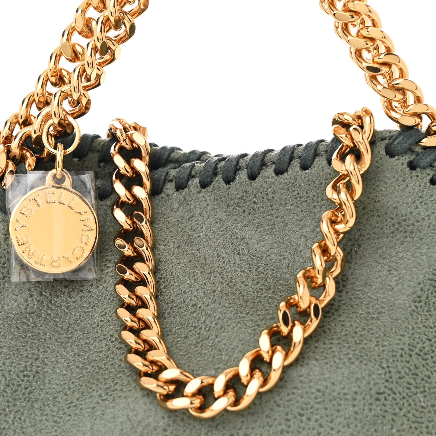 Shaggy Deer Tiny Falabella Fold Over Tote Stone Green