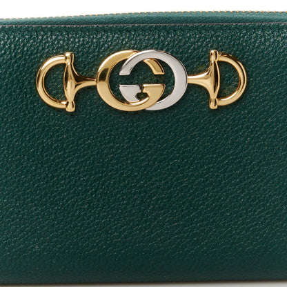 Gucci Grainy Calfskin Zumi Zip Around Wallet Vintage Green 8 of 8