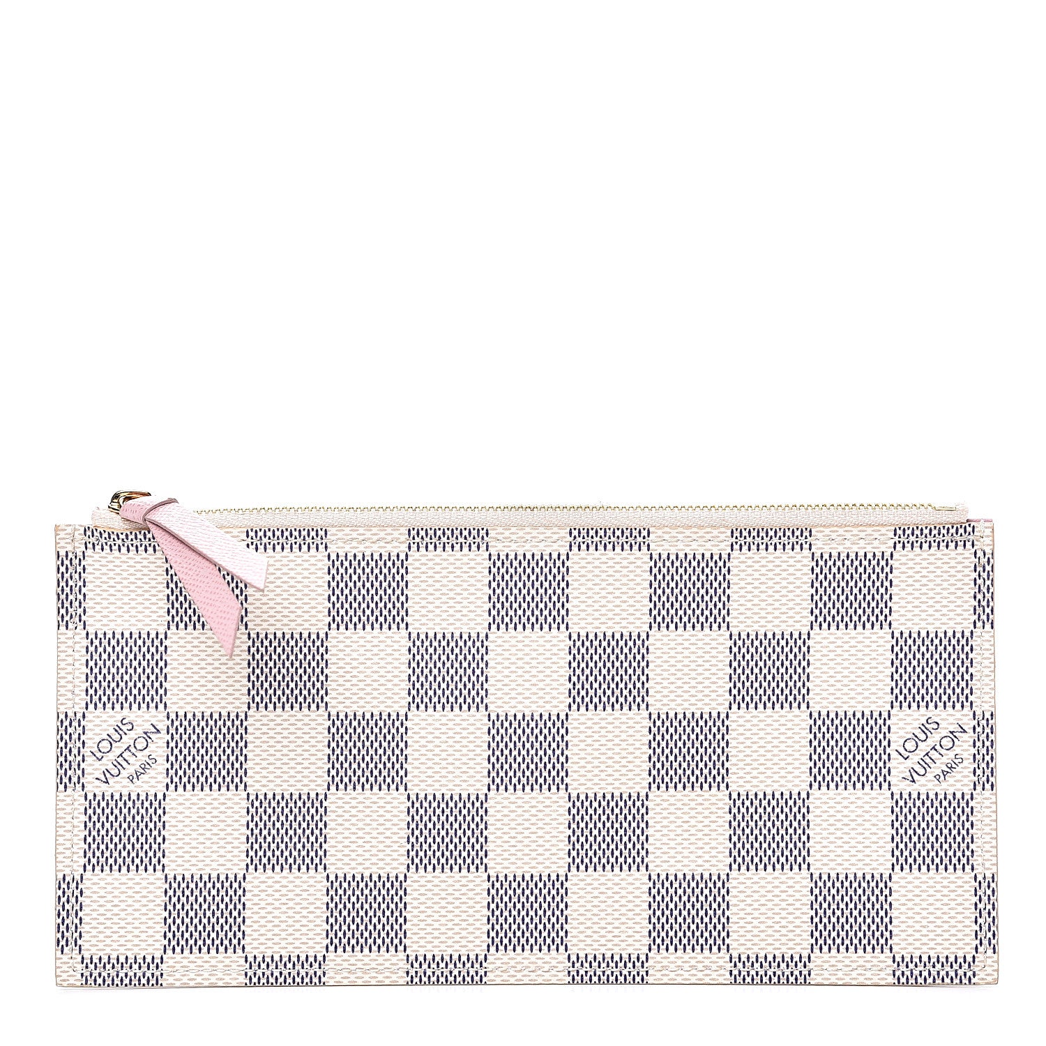 Louis Vuitton Damier Azur Felicie Chain Wallet Zippered Insert Rose Ballerine 1 of 5
