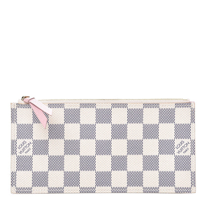 Louis Vuitton Damier Azur Felicie Chain Wallet Zippered Insert Rose Ballerine 1 of 5