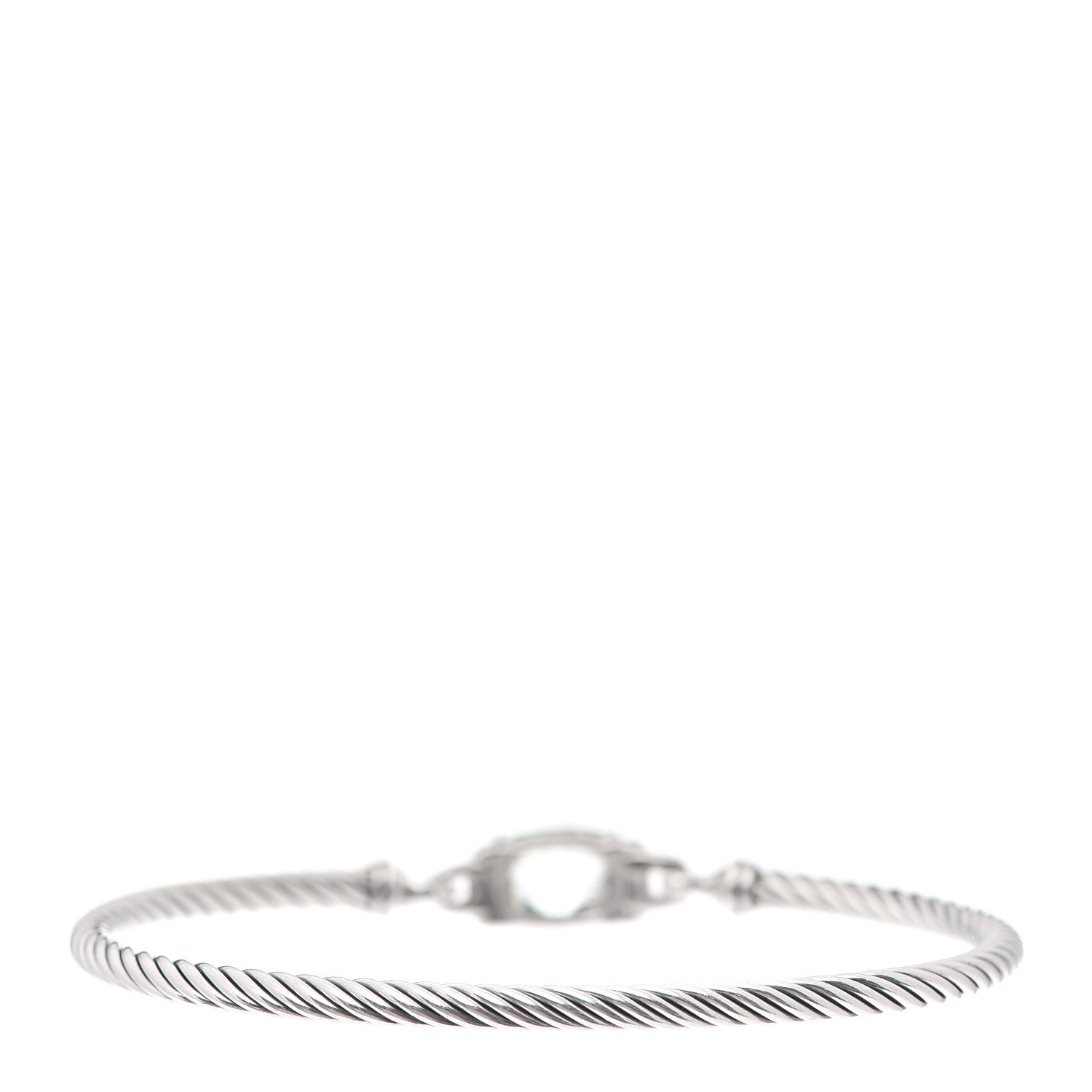 David Yurman Sterling Silver Diamond Prasiolite 3mm Petite Wheaton Bracelet 3 of 4