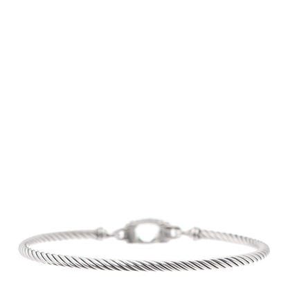 David Yurman Sterling Silver Diamond Prasiolite 3mm Petite Wheaton Bracelet 3 of 4
