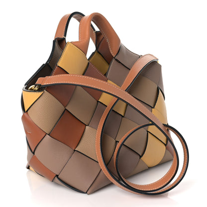 Loewe Calfskin Small Woven Basket Surplus Bag Hazelnut Camel 3 of 8