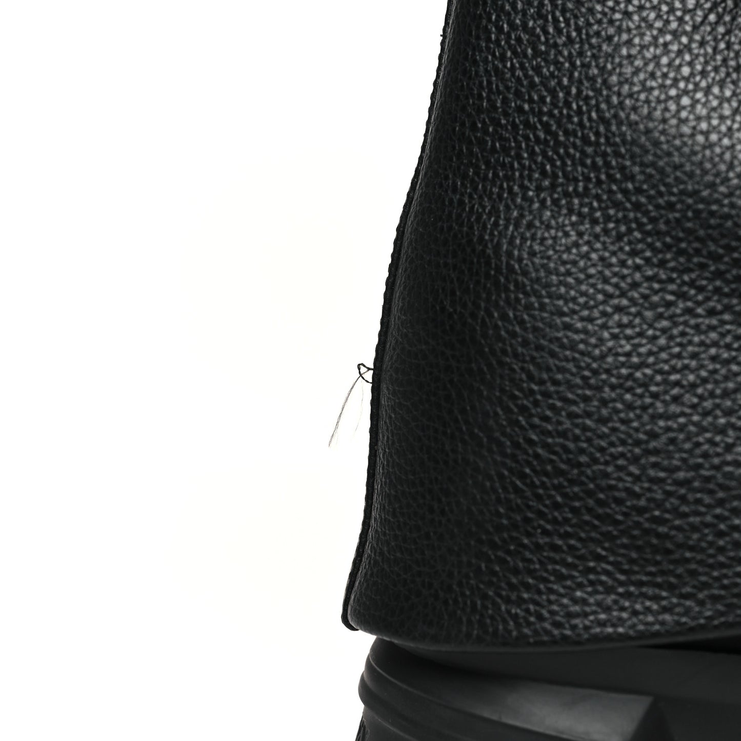 Grained Calfskin Shark Lock Biker Ankle Boots 36 Black