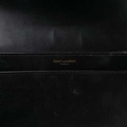 Saint Laurent Box Calfskin Monogram Medium Solferino Satchel Black 12 of 12