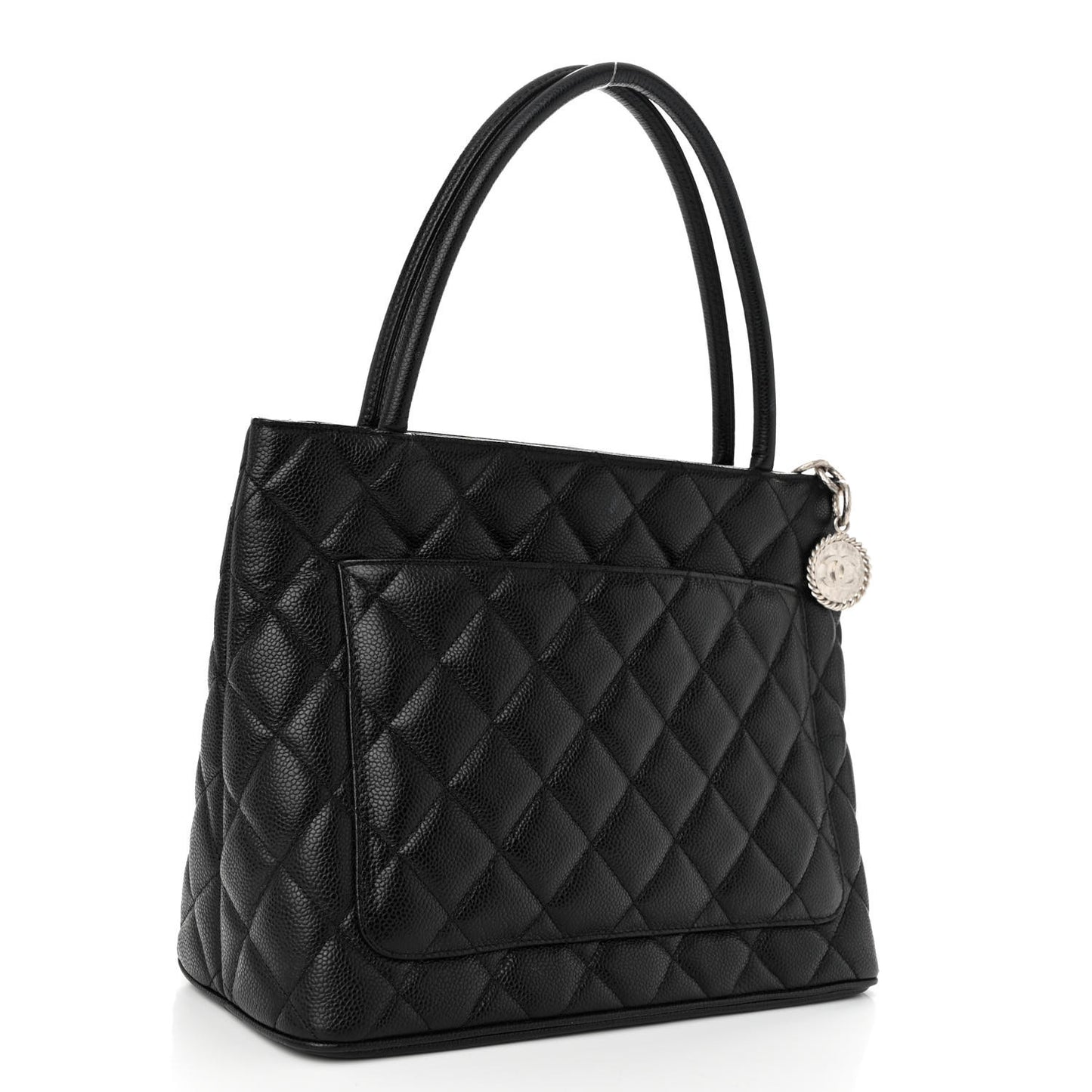 Caviar Quilted Medallion Tote Black