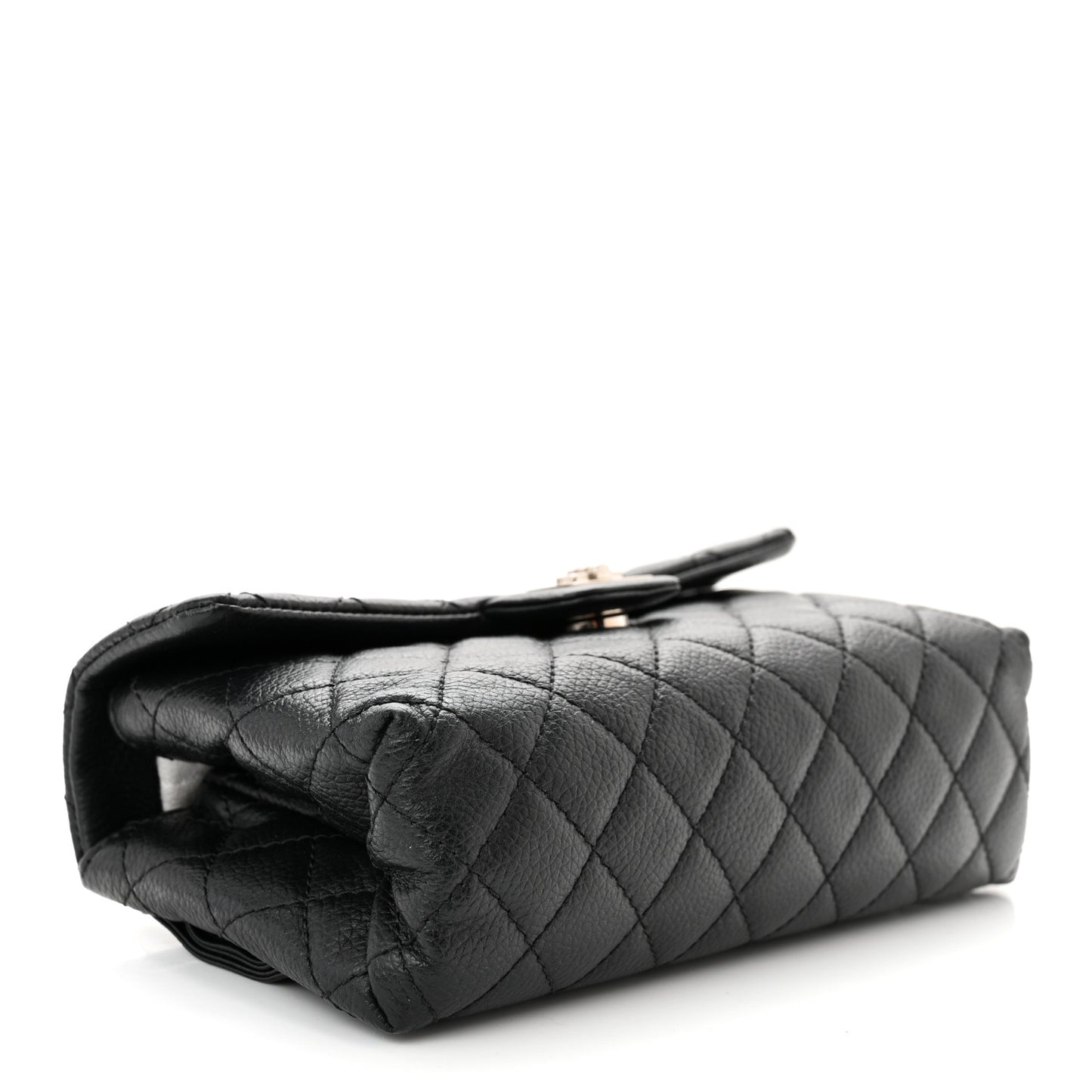 Grained Calfskin Quilted 2.55 Reissue Flap Belt Bag Clutch Black