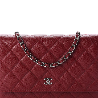 Chanel Caviar Quilted Wallet on Chain WOC Red 11 of 11