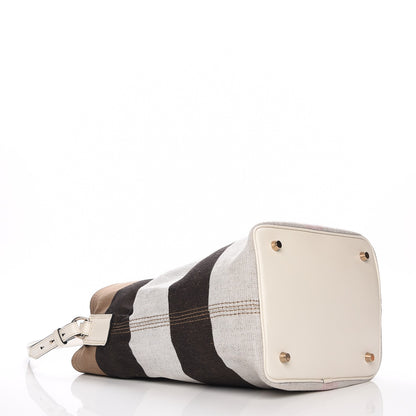 Burberry Canvas Mega Check Medium Susanna Hobo White 5 of 9