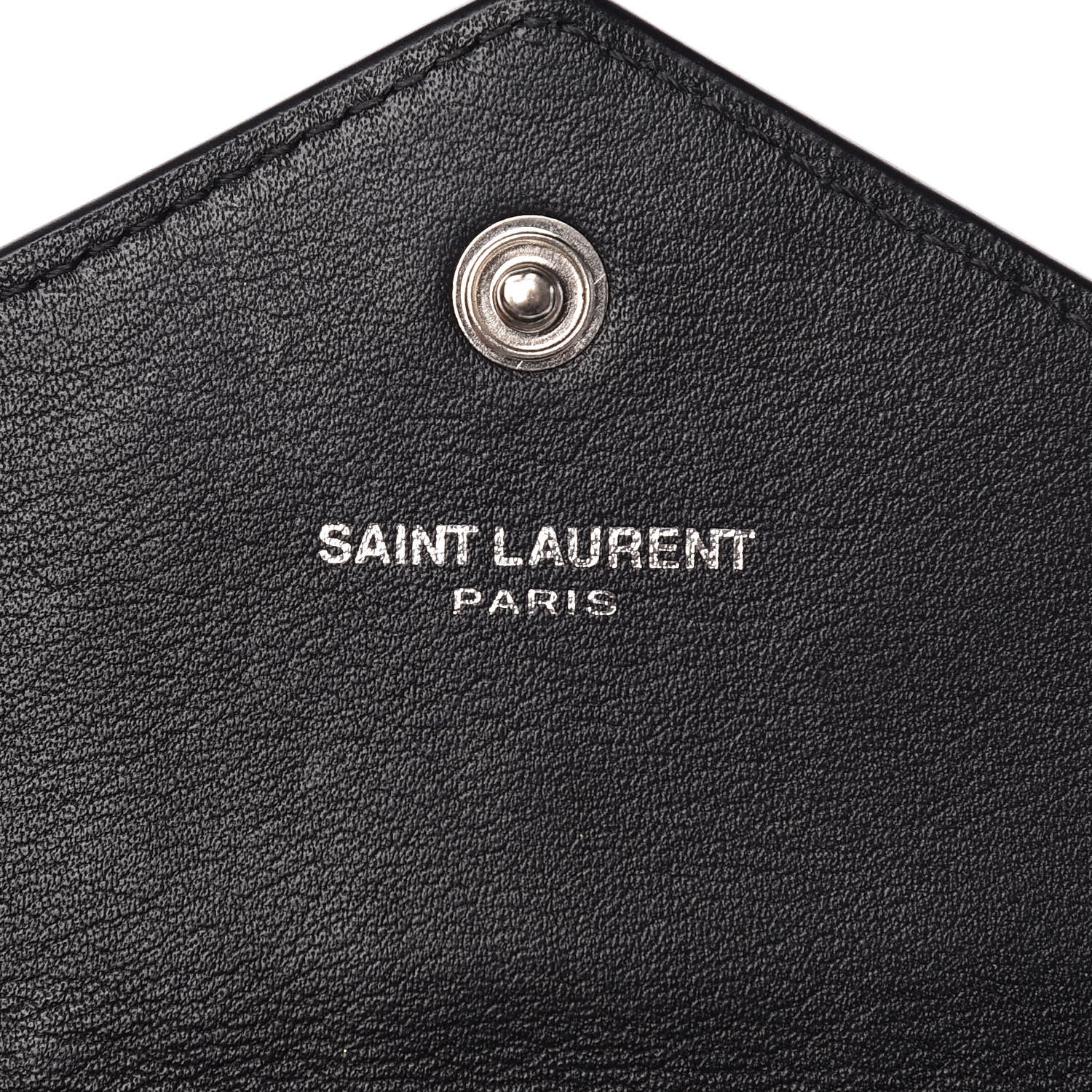 Saint Laurent Calfskin Heart Studded Small Envelope Wallet Black 6 of 9
