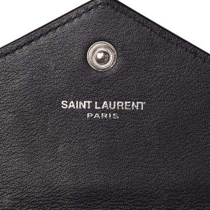 Saint Laurent Calfskin Heart Studded Small Envelope Wallet Black 6 of 9